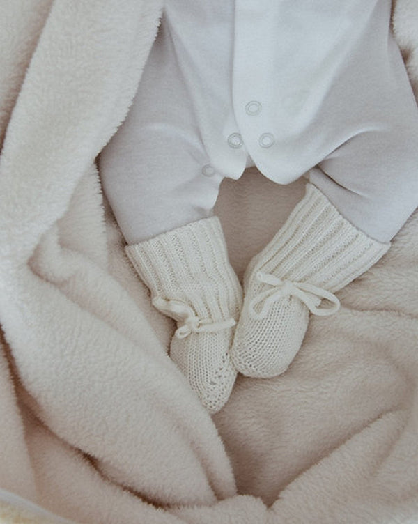 Chaussons Bébé En Maille - Blanc Cassé