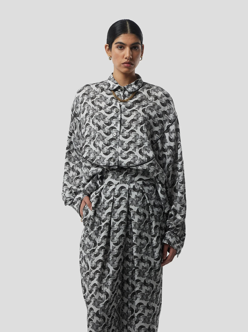Pantalon Sakis In Lead Shavings Print