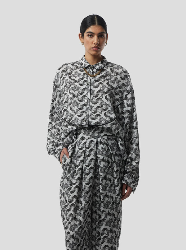 Chemise Tasman In Lead Shavings Print