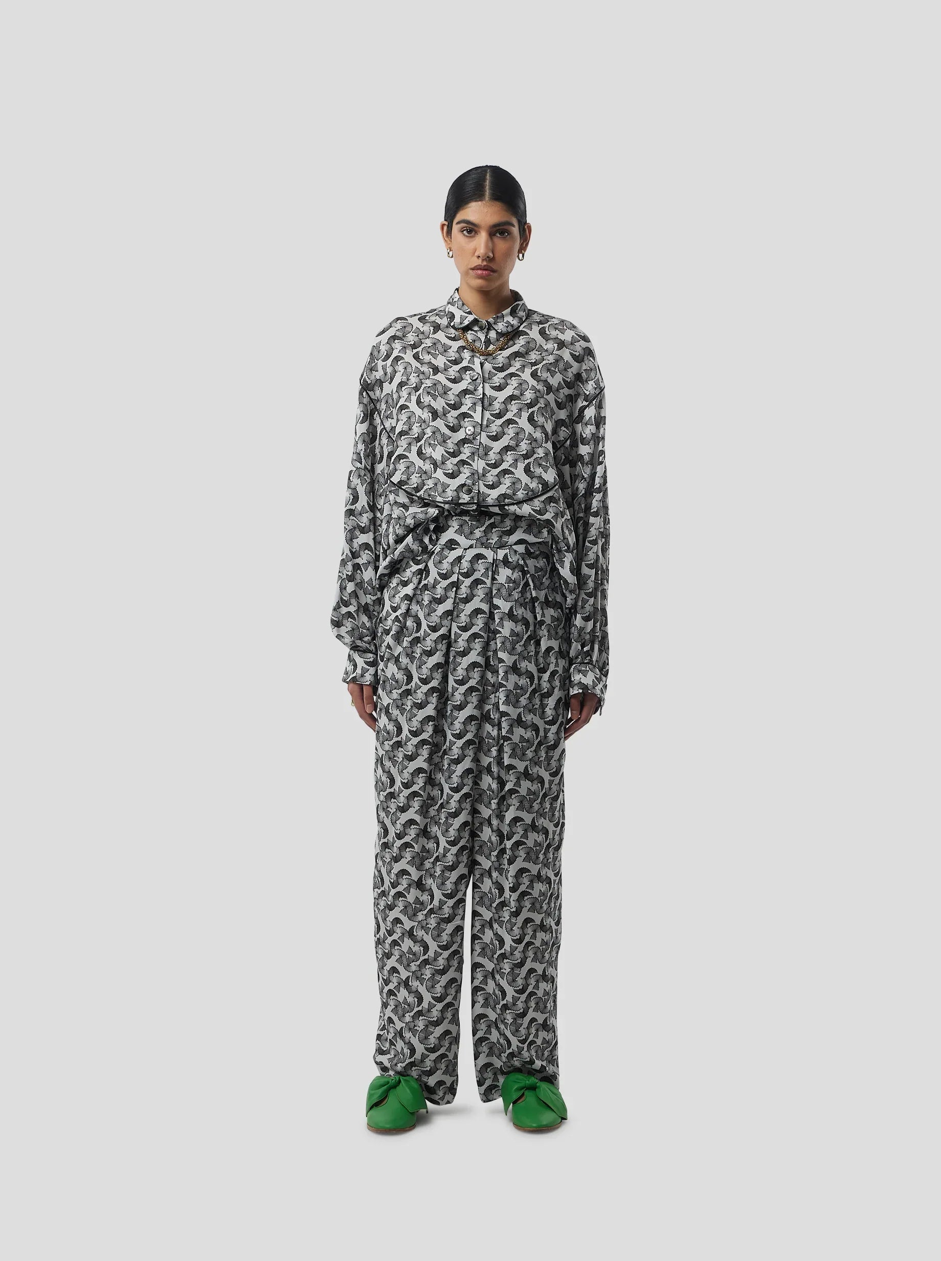 Chemise Tasman In Lead Shavings Print
