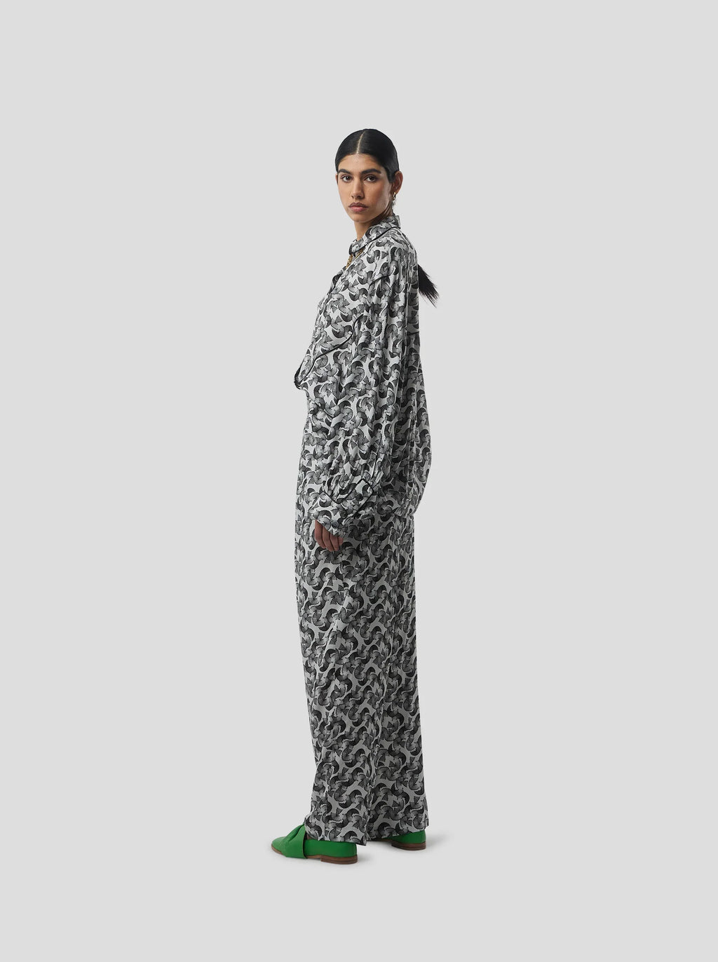 Chemise Tasman In Lead Shavings Print