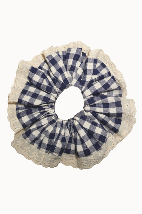 Chouchou Lace Bibury - Bleu Et Blanc