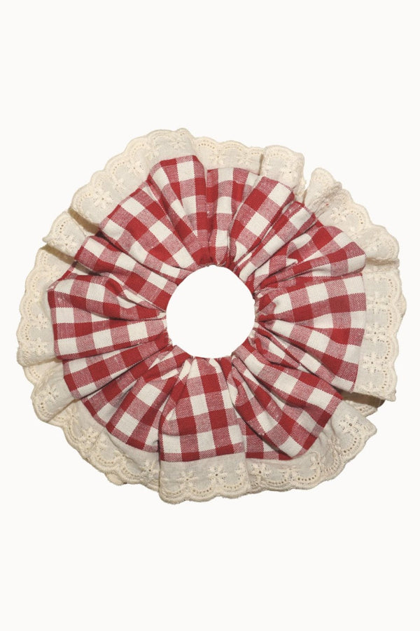 Chouchou Lace Cherish - Rouge Et Blanc