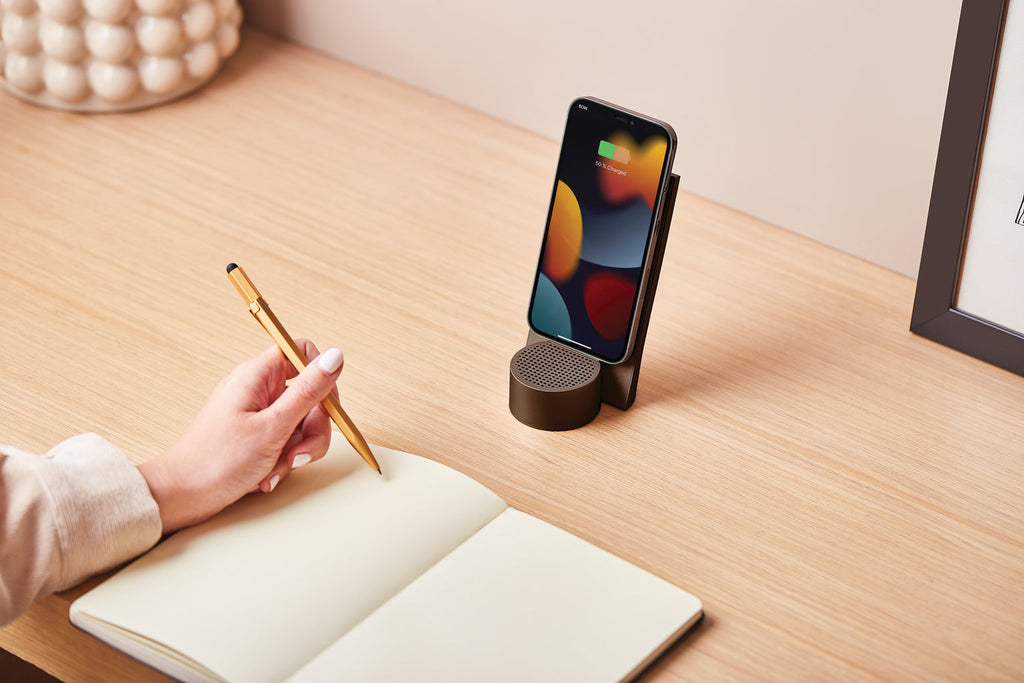 Lexon Design - Station De Charge Induction/Micro/Enceinte - City Energy Pro - Bronze