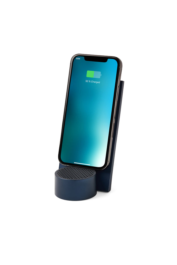 Lexon Design - Station De Charge Induction/Micro/Enceinte - City Energy Pro - Bleu Foncé