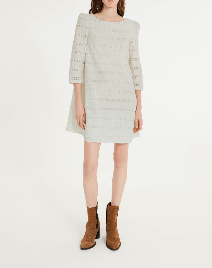 Claudie Pierlot - Robe Rififi Broderies - Ecru