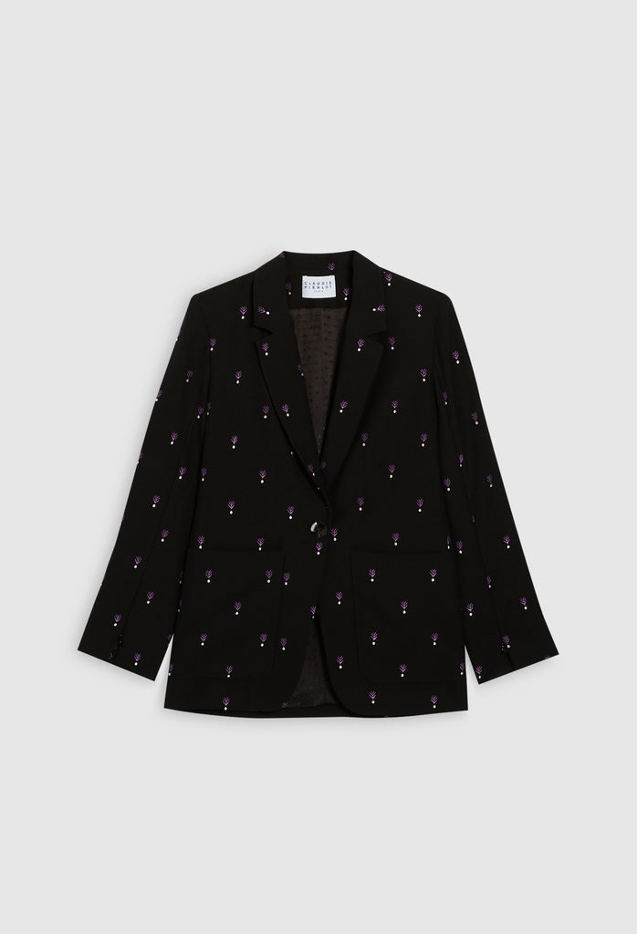 Claudie Pierlot - Veste Imprimée Vicomte - Noir