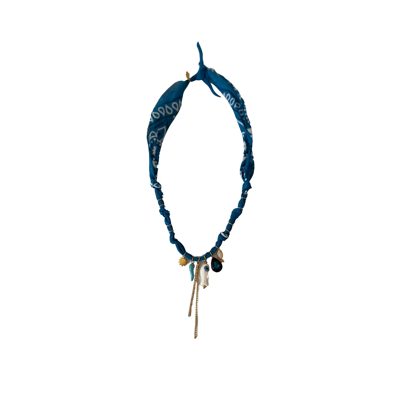 Collier Hydra Island Poisson Perle Bleu