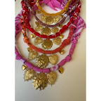 Collier One Love Multi Cœurs Orange/Cyclamen