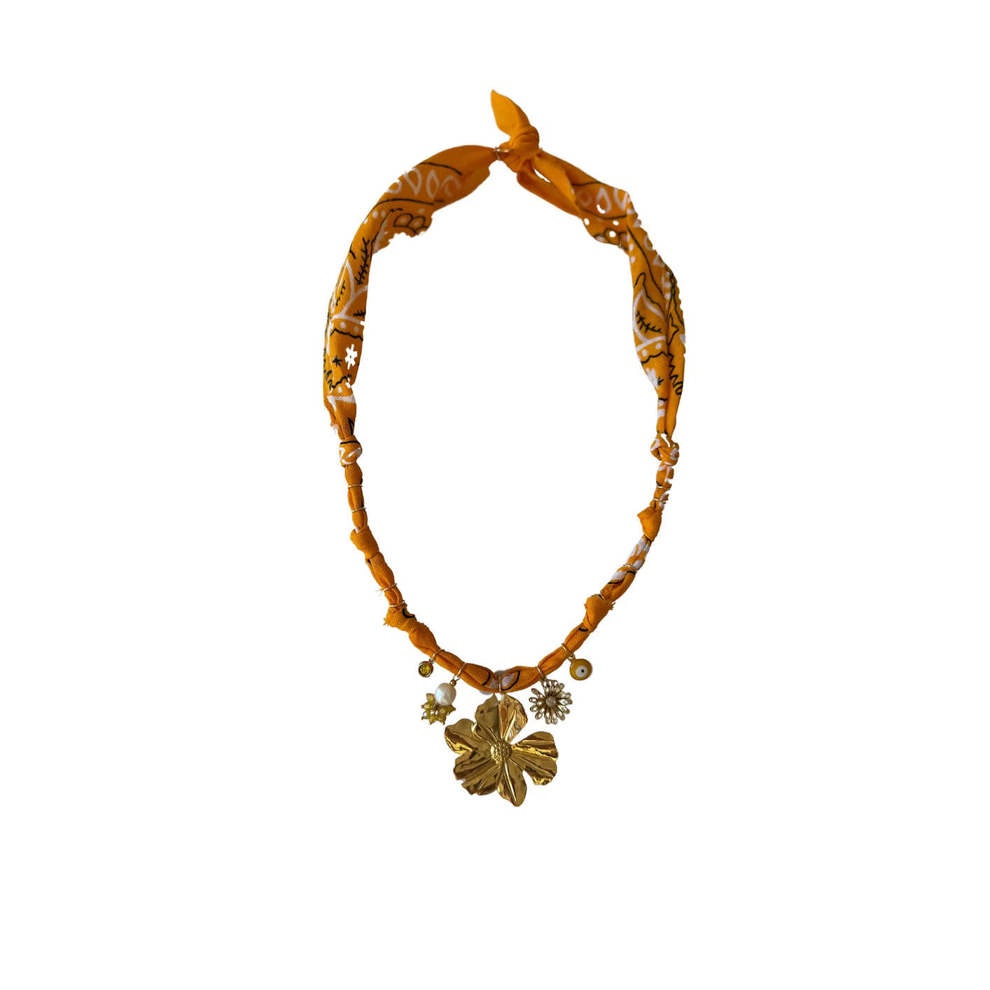 Collier Colombiana Big Fleur Mandarine