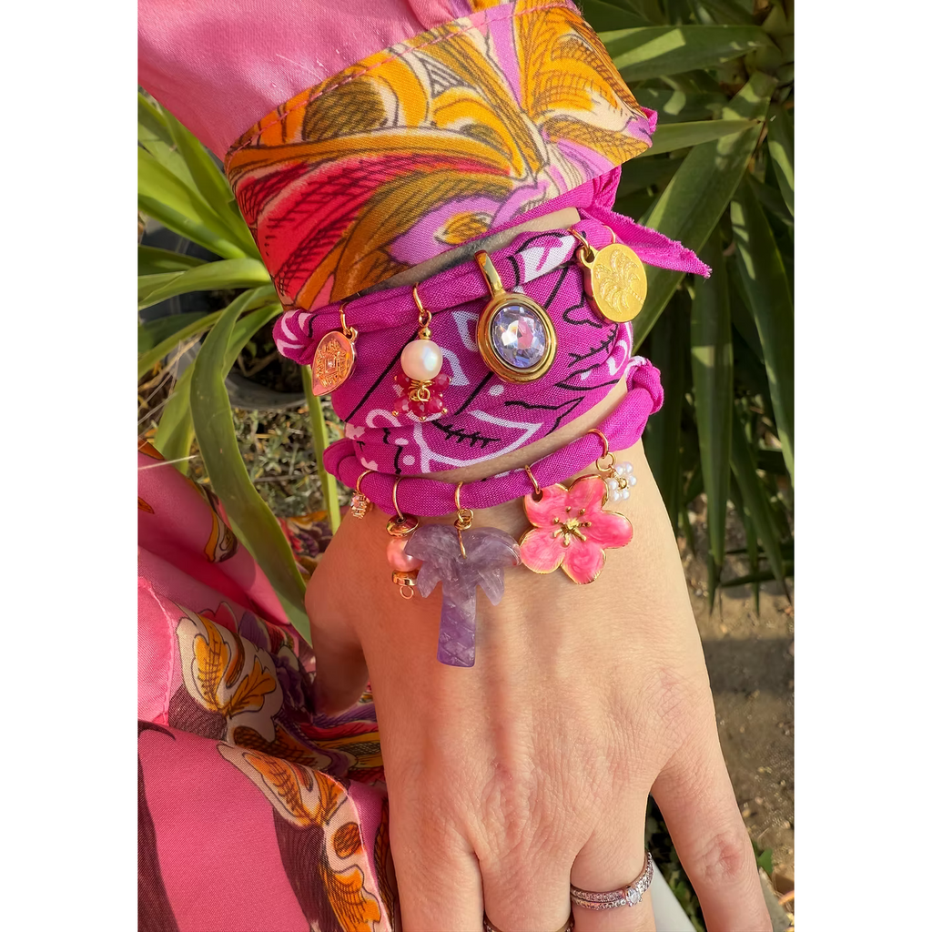 Collier Colombiana Palmier Pierre Cyclamen