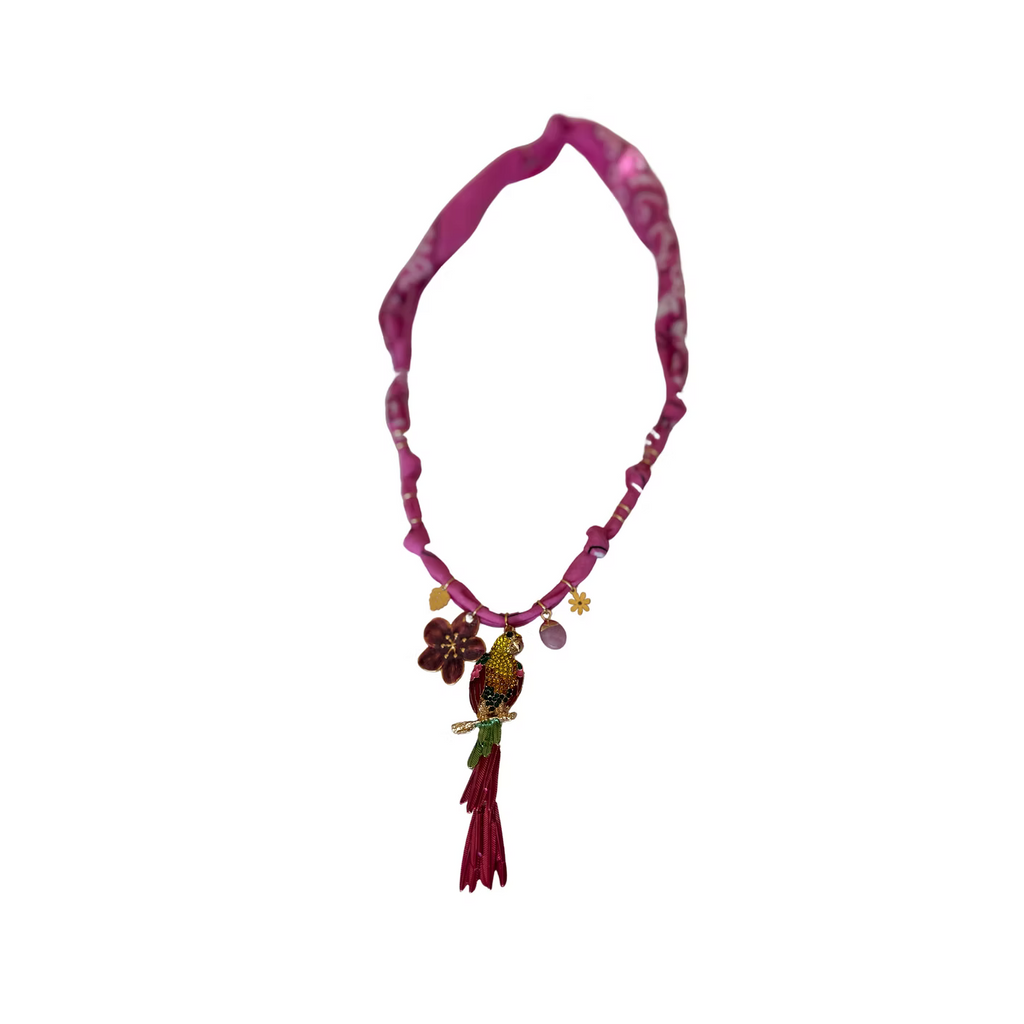 Collier Colombiana Perroquet Rose