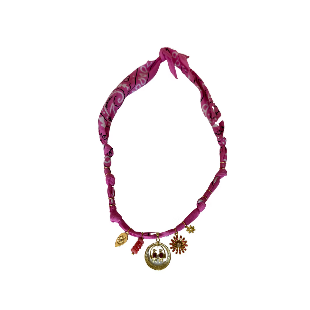 Collier Colombiana Perroquets A Balance Rose