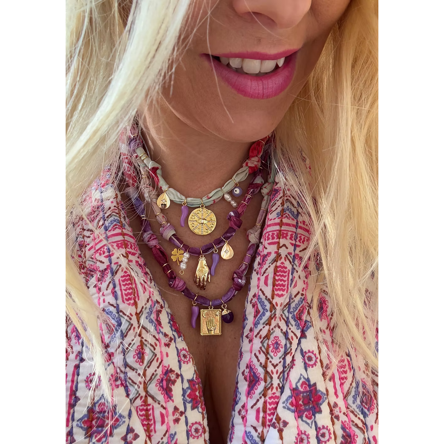 Collier Cosmic Vibes Tarot Doré Rose