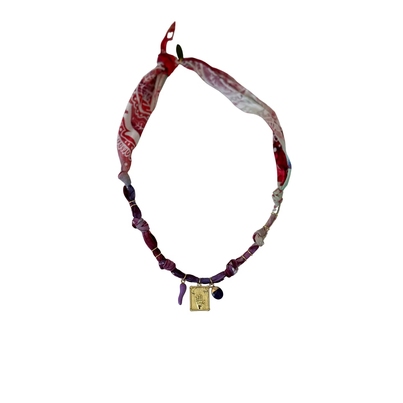 Collier Cosmic Vibes Tarot Doré Violet