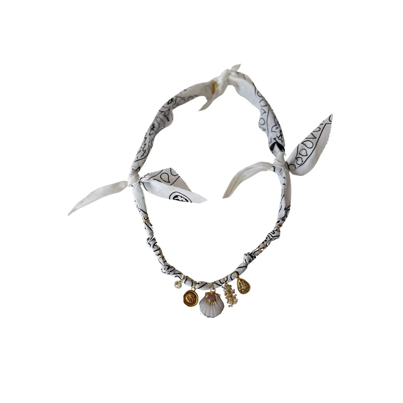 Collier Golden Fluo Coquille Nacre Blanc