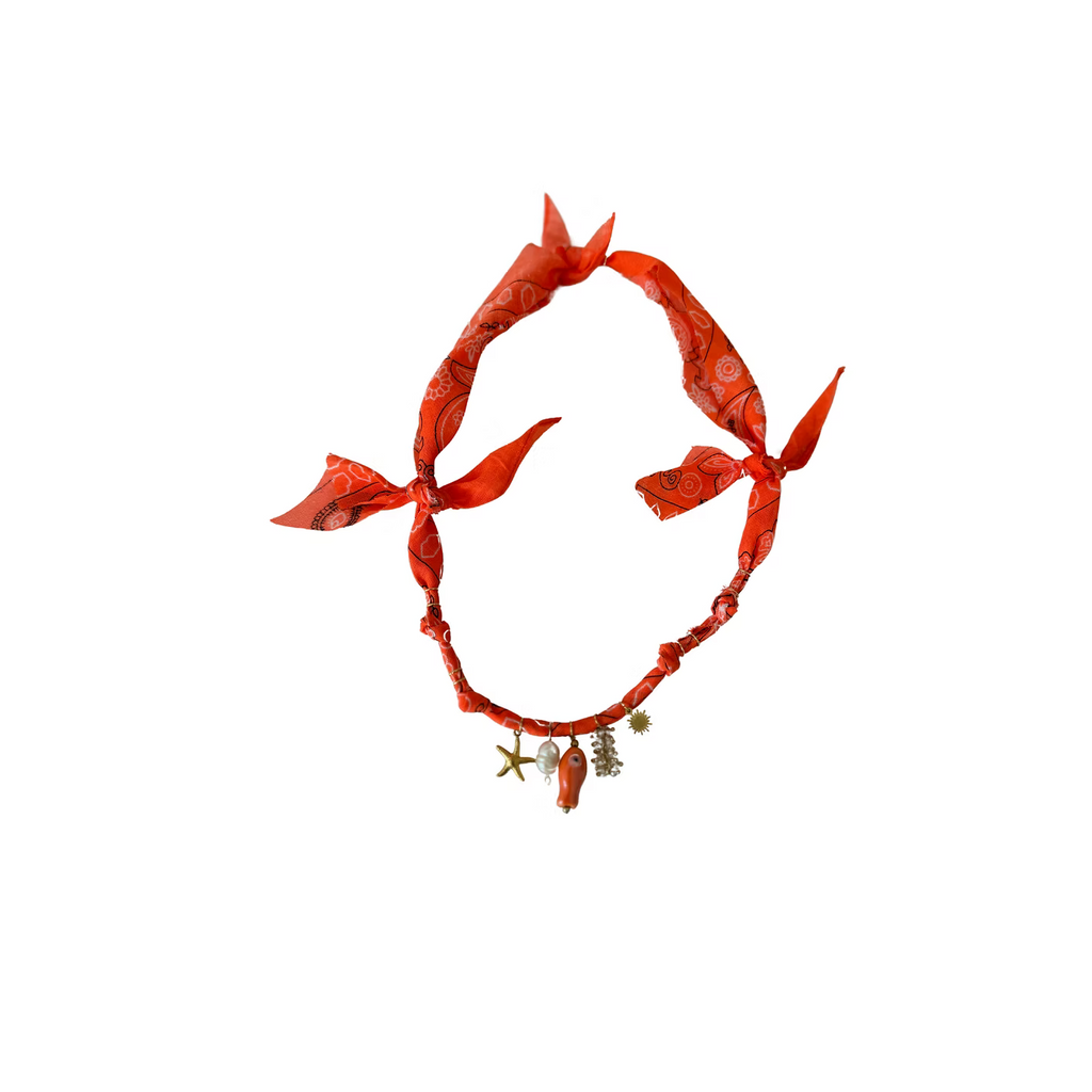 Collier Golden Fluo Poisson Orange Fluo