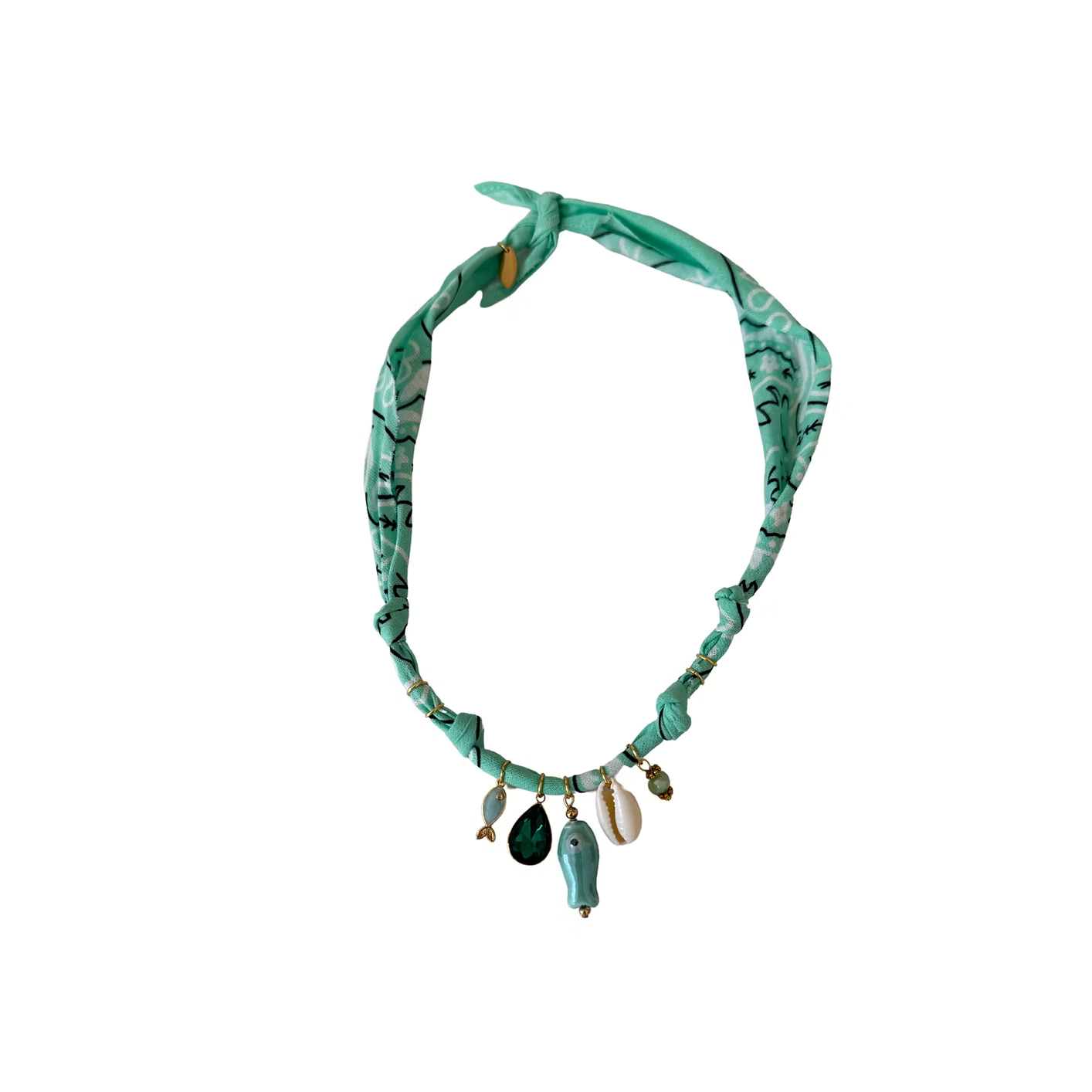 Collier Hydra Island Perle Fish Aqua