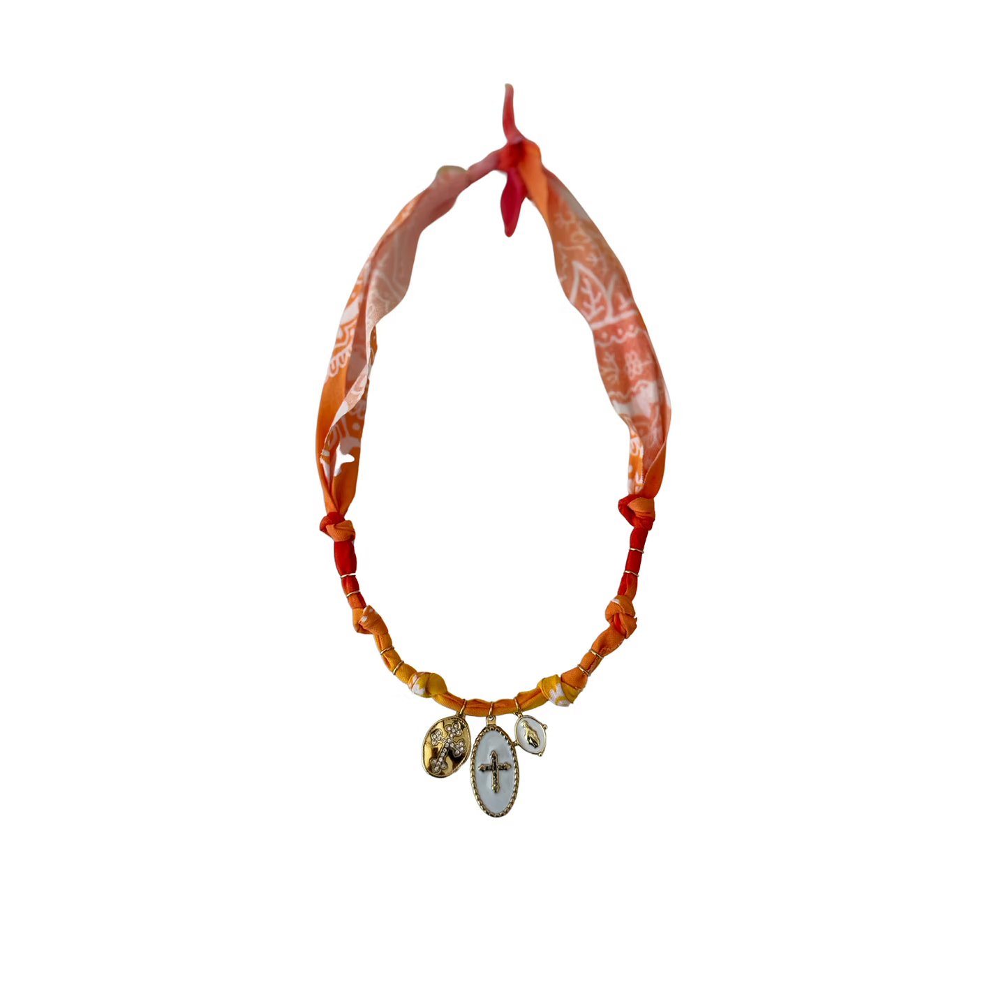 Collier Ibiza Sunrise Croix Boho Blanc