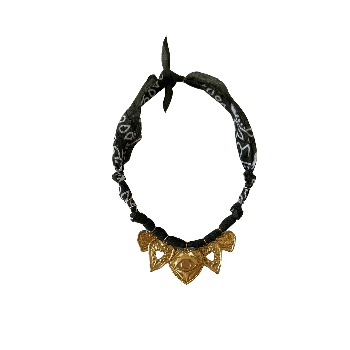 Collier One Love Big Multi Cœurs Kaki