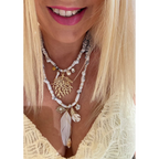 Collier Poetic Blush Plume Nacre Blanc