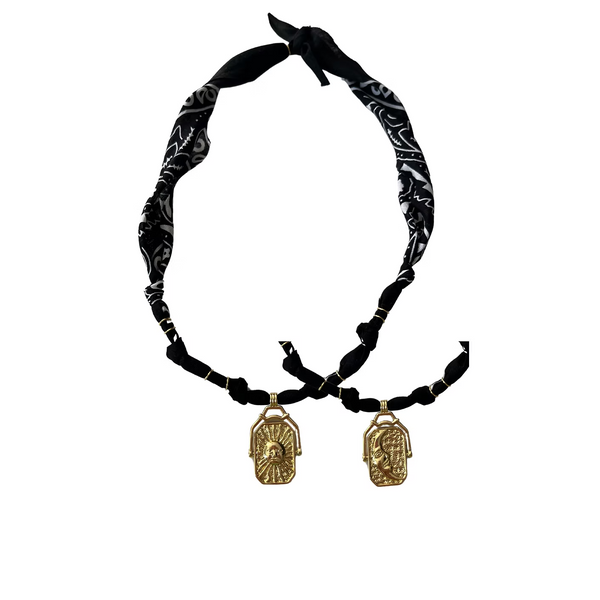 Collier Reversible Astro Noir