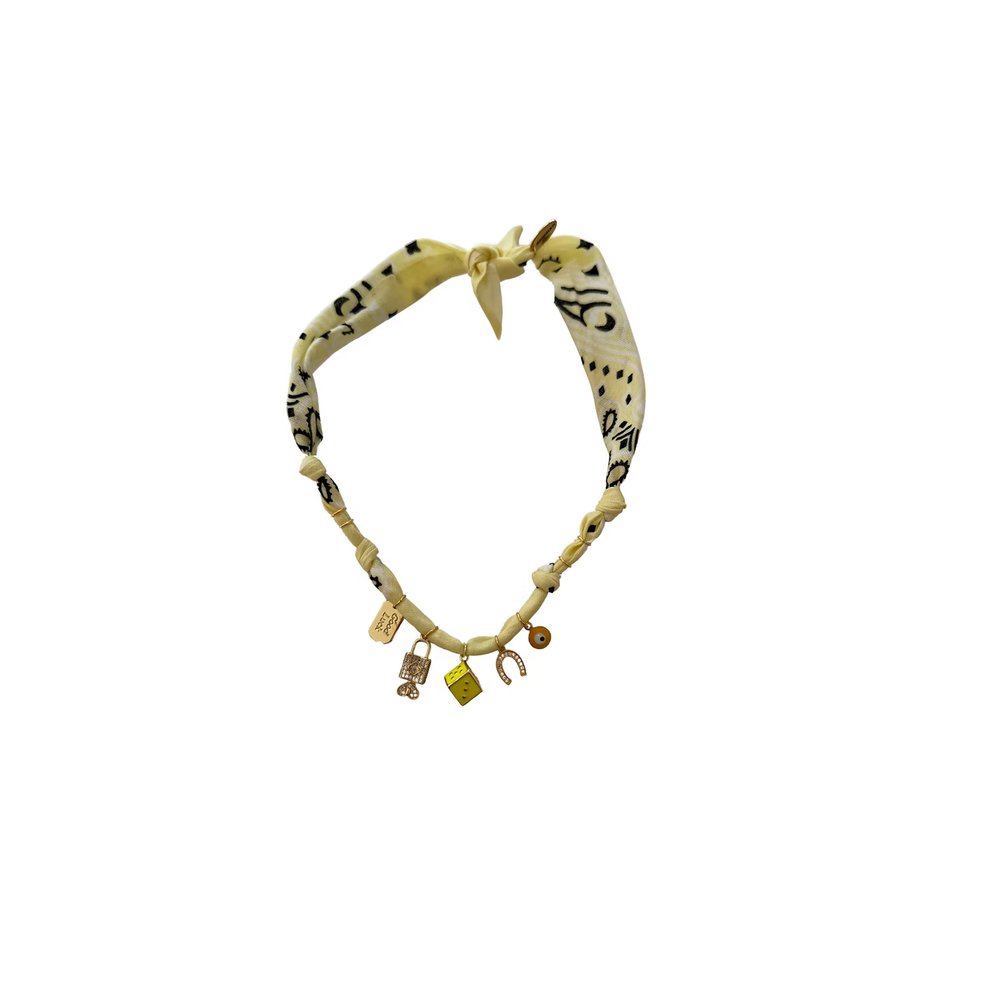 Collier Vegas Members Dé Jaune Pale