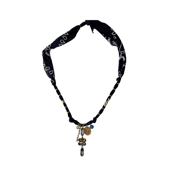 Collier « Antique »Gouttes Marine