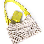 Sac Cream Macramé Jaune & Naturel
