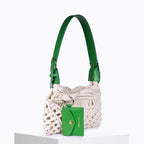 Sac Cream Macramé Vert & Naturel