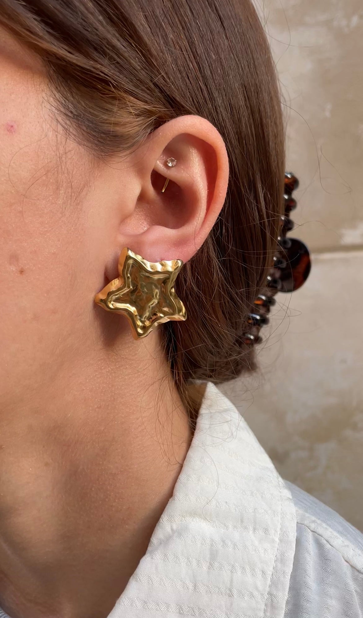Boucles D'Oreilles Textured Star