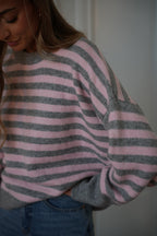 Pull Rayé Ariane - Gris/Rose