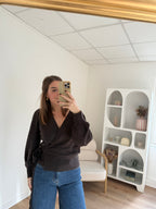 Cardigan À Noeud En Laine Et Mohair Pia Chocolat