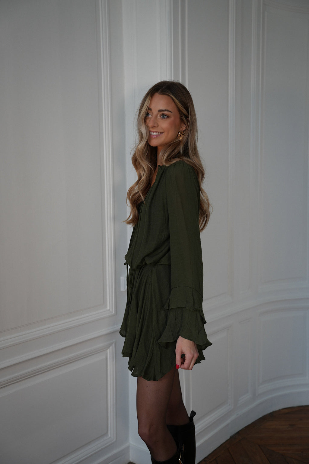 Robe Volantée Edda - Kaki