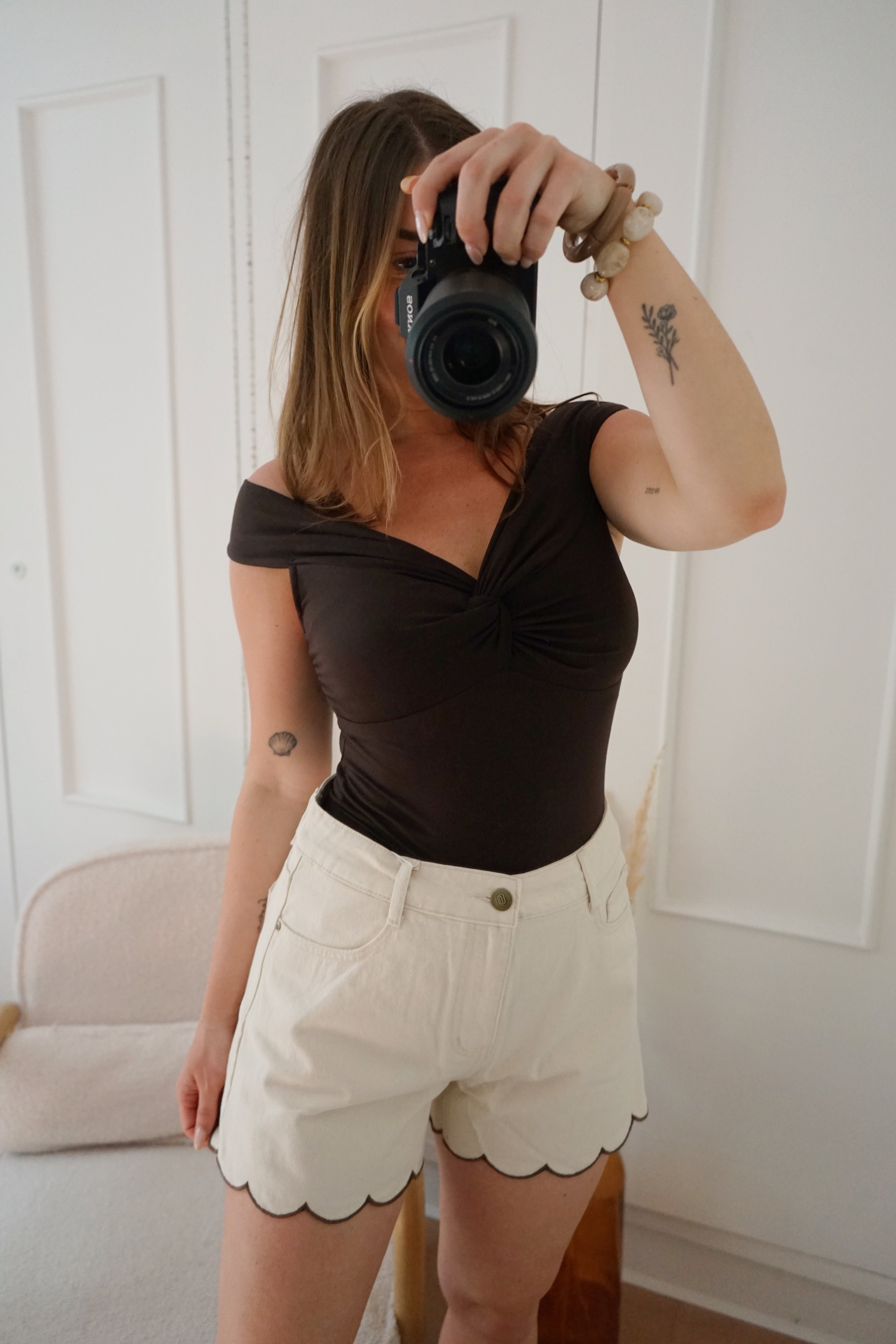 Short En Jean Fleur