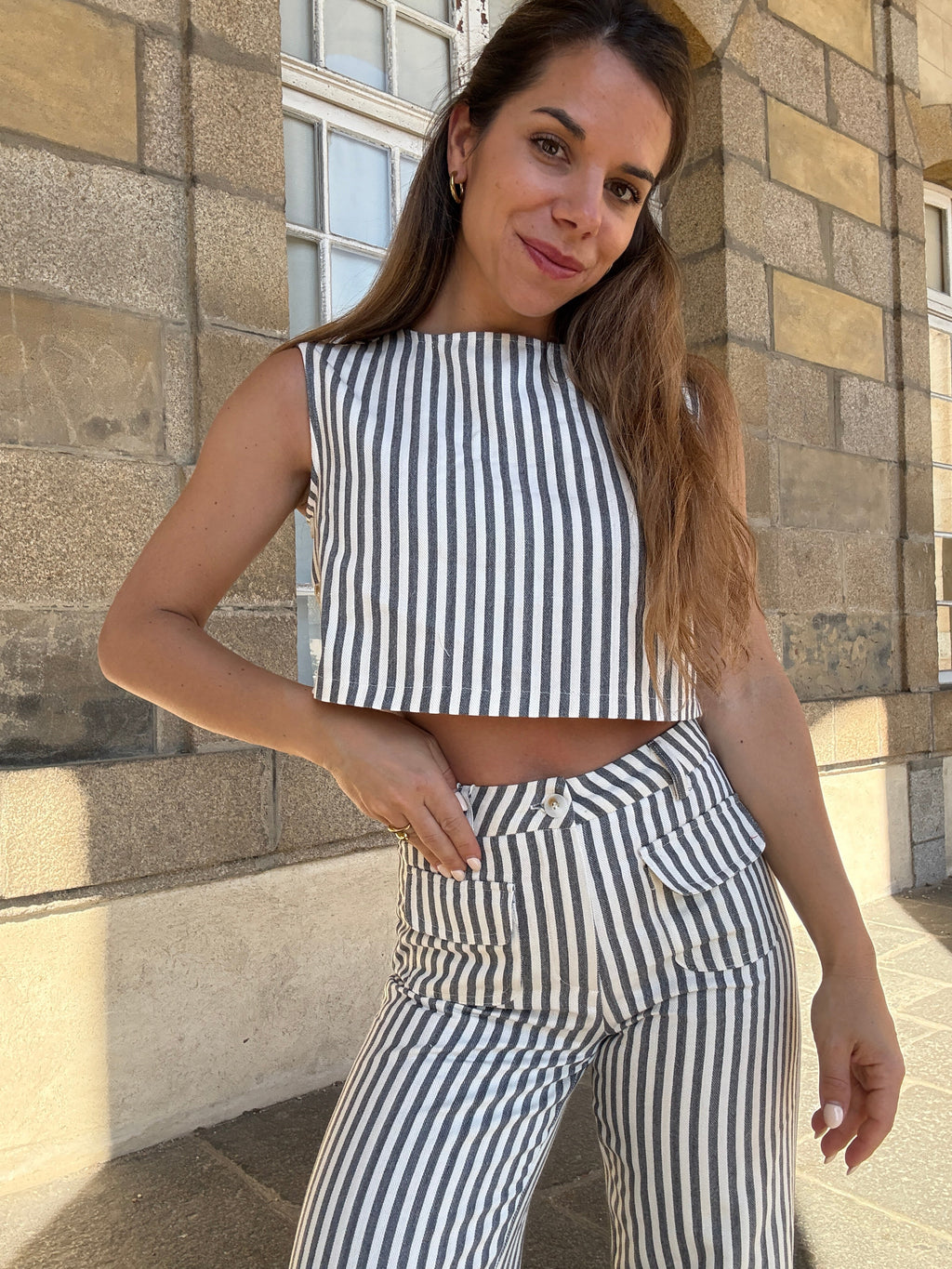 Top Rayé Marin Bleu