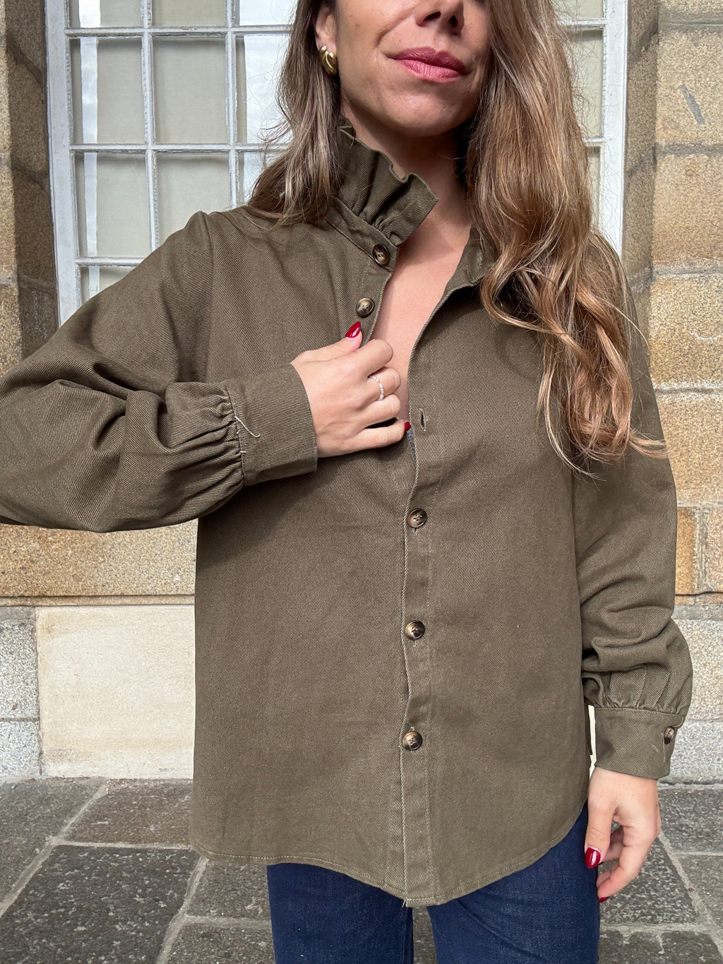 Veste En Jean Céleste Kaki