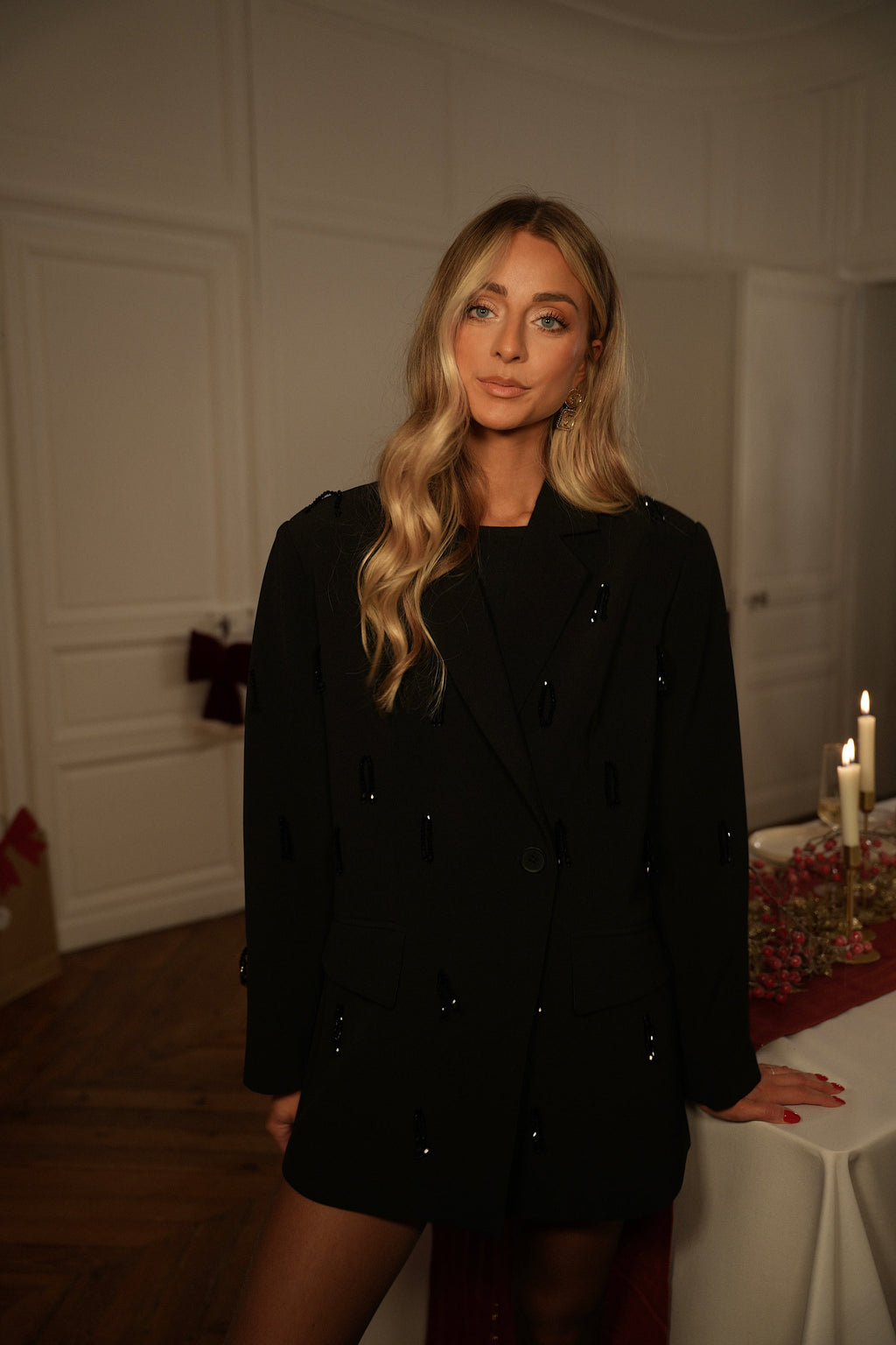 Blazer À Perles Premium Loana - Noire