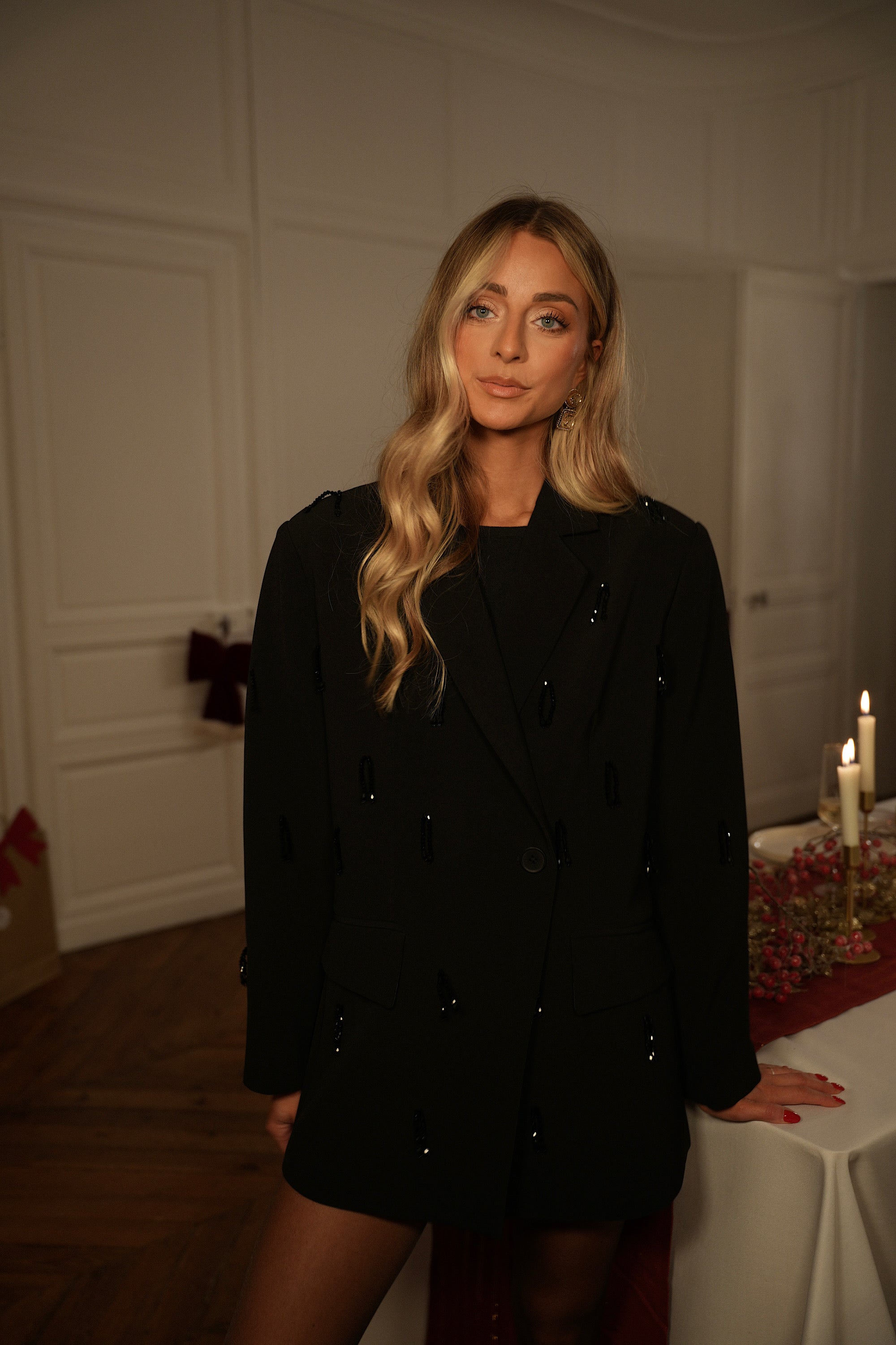 Blazer À Perles Premium Loana - Noire