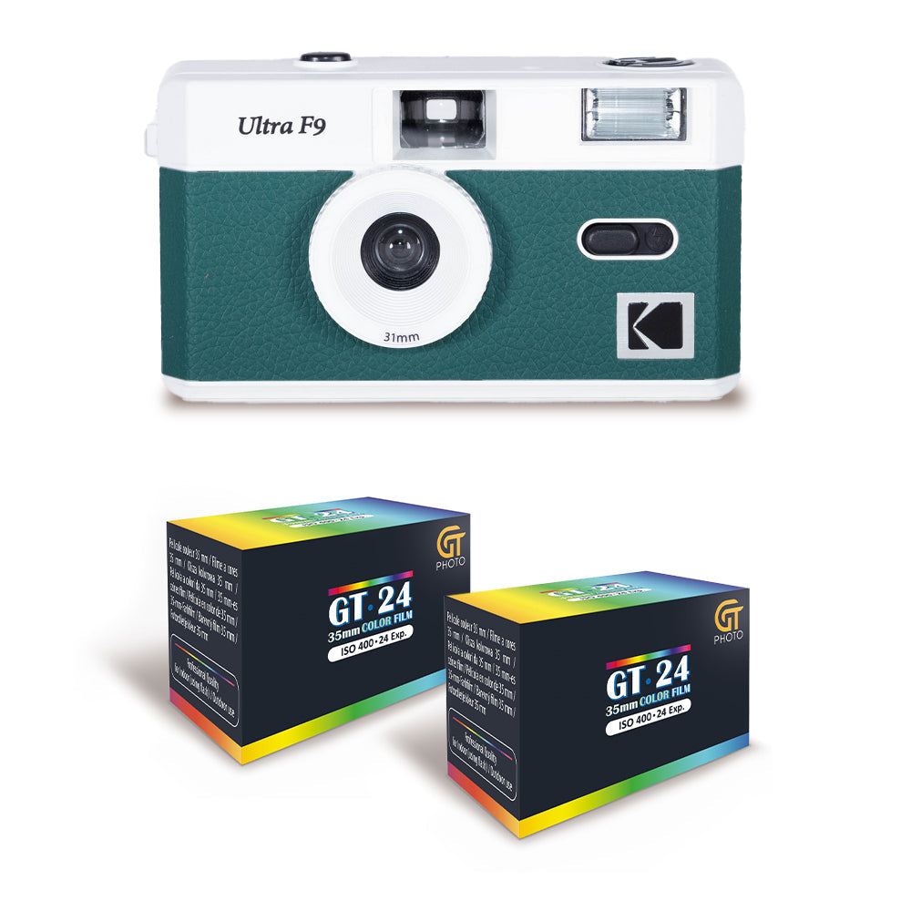 Appareil Argentique - ULTRA F9 - Vert & Blanc - 2 Pellicules Couleur Offertes - Kodak