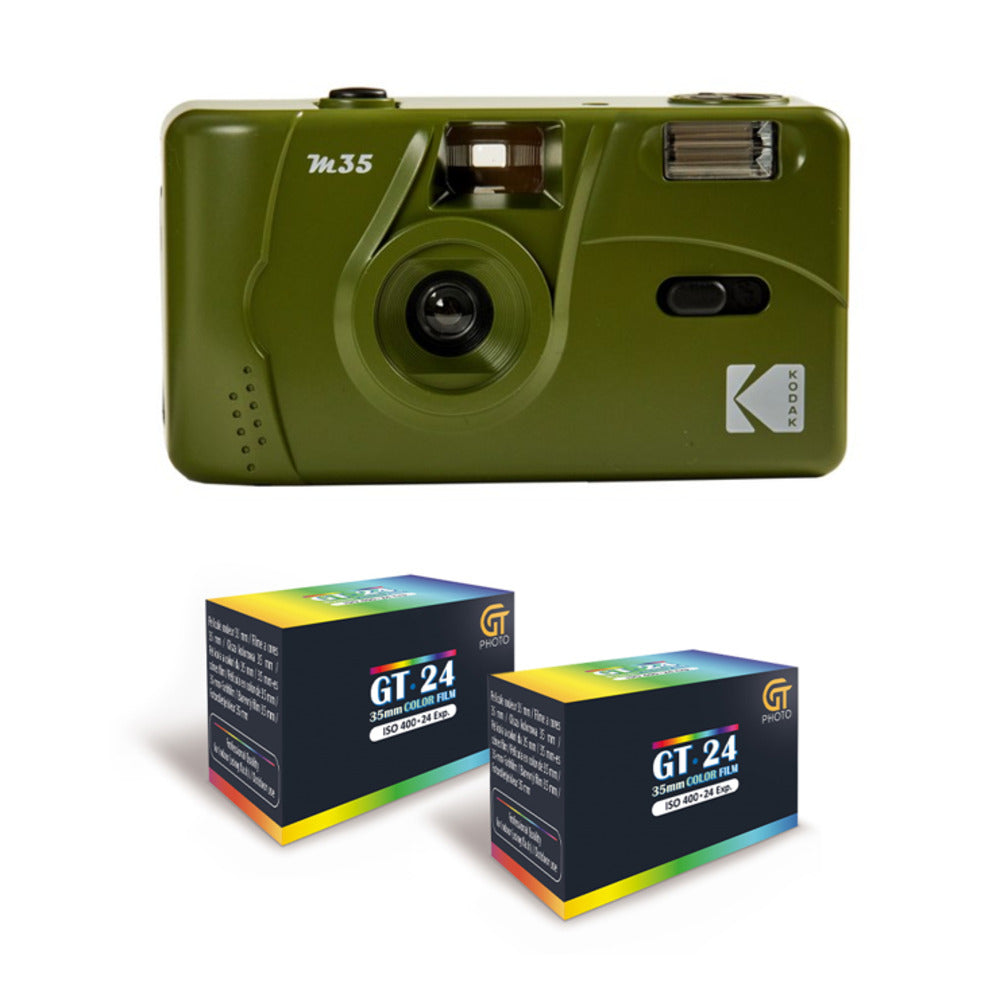 Appareil Photo Argentique - M35 - Vert Olive - 2 Pellicules Couleur Offertes - Kodak