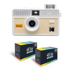 Appareil Photo Argentique - I60 - Blanc & Beige - 2 Pellicules Couleur Offertes - Kodak