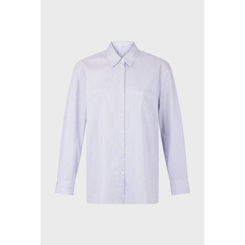 Chemisier - Top Blanche - Bleu Ocean