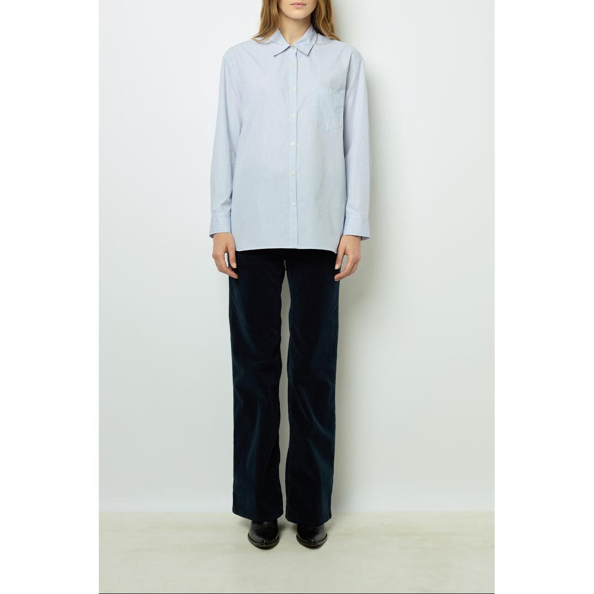 Chemisier - Top Blanche - Bleu Ocean