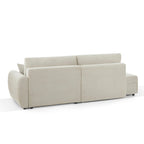 Danilo - Canapé D'Angle Droit Ouvert Convertible 4 Places - Velours Côtelé Beige