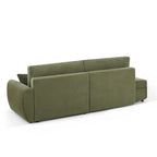 Danilo - Canapé D'Angle Droit Ouvert Convertible 4 Places - Velours Côtelé Vert