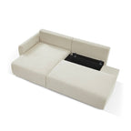 Danilo - Canapé D'Angle Gauche Ouvert Convertible 4 Places - Velours Côtelé Beige