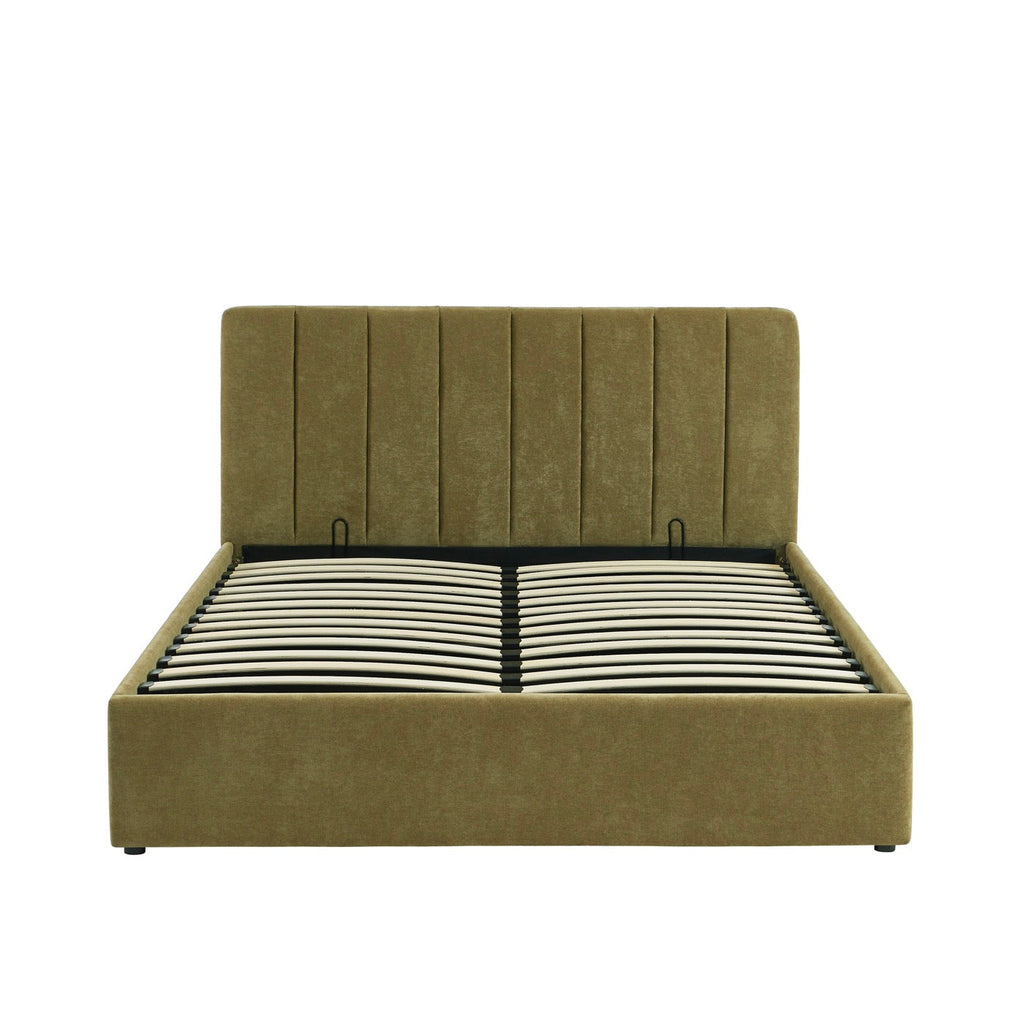 Dario - Lit Coffre - Tissu Vert