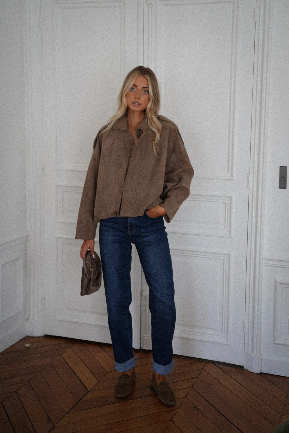 Veste Suédée Delfine - Taupe