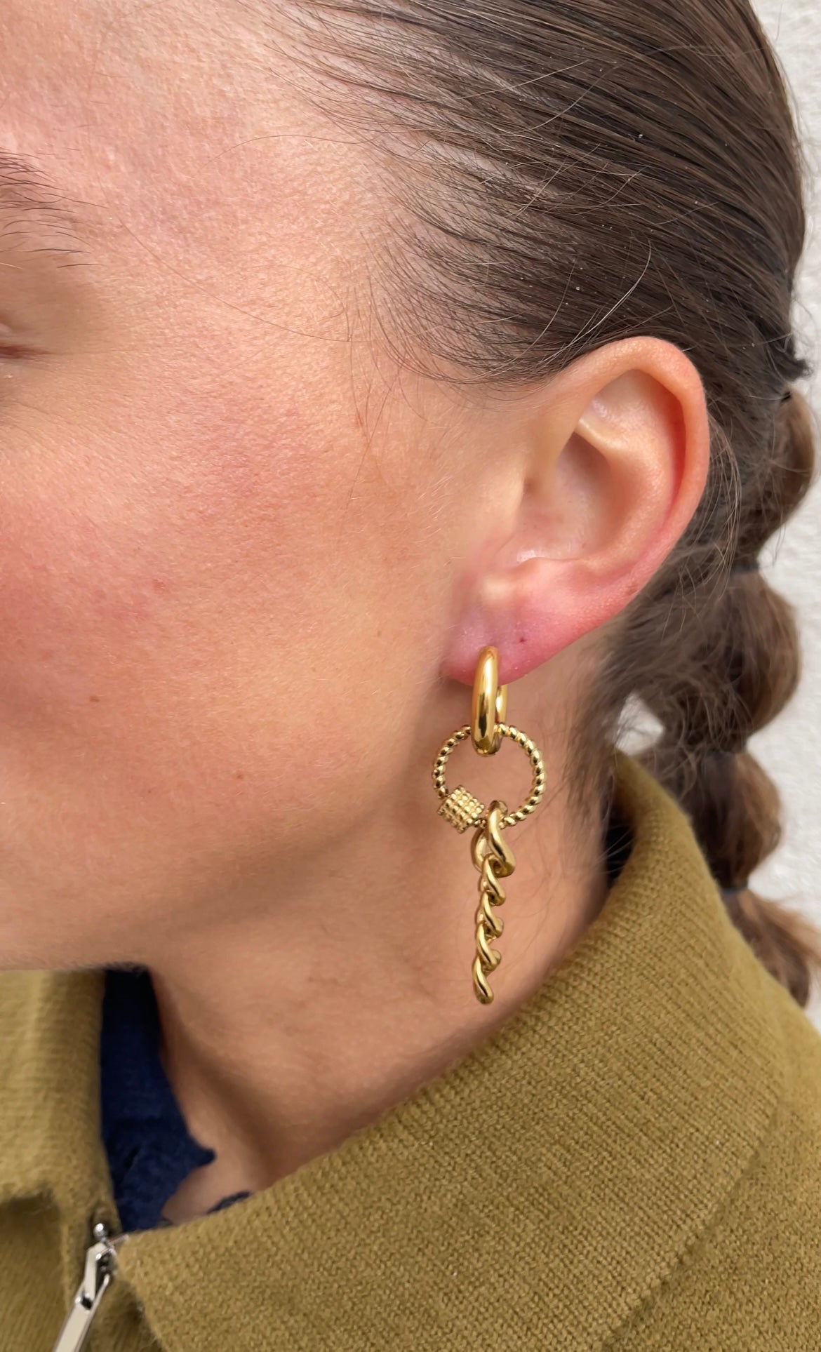 Boucles D'Oreilles Round Chain